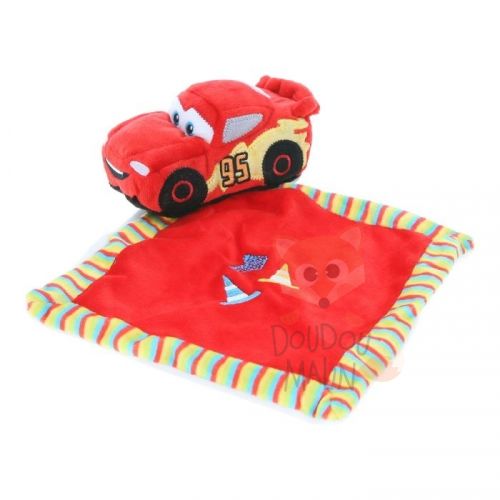 Disney doudou cars voiture rouge jaune noir plat carre